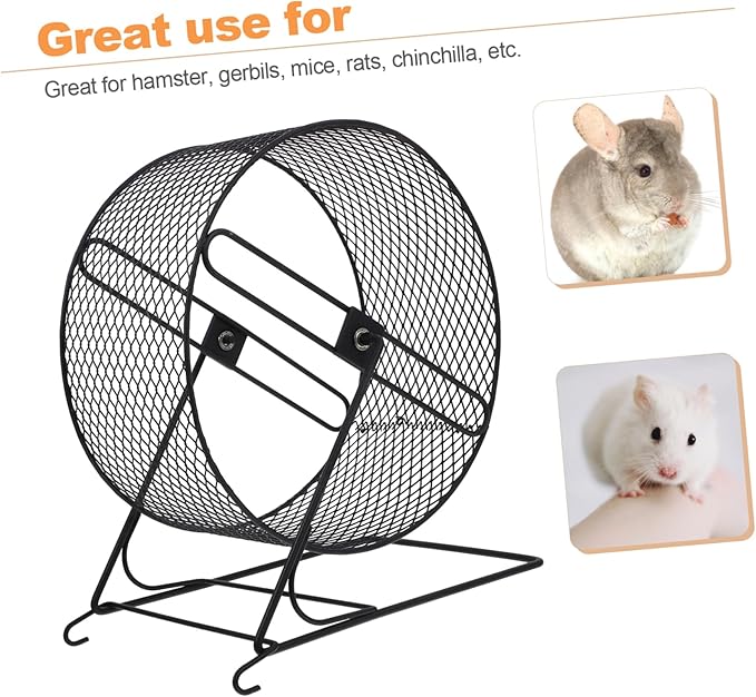 Hamster Running Wheel Ferret Toy Whee-lo Toy Exercise Accessories Iron Hamster Exercise Plaything Exercising Plaything Wheel Black Exercise Wheel Rat Wheel