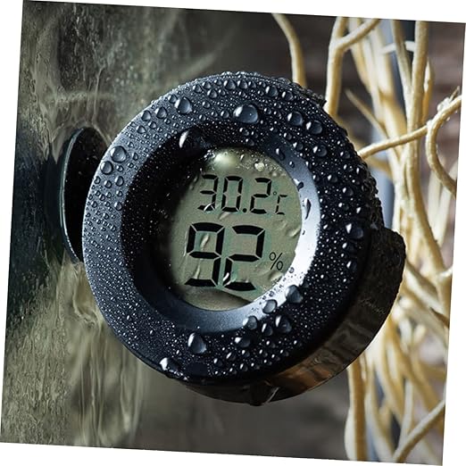 Kisangel 1pc Digital Thermometer Hygrometer for Reptiles Accurate Temperature Humidity Monitor Cup Switchable Material for Terrarium Use