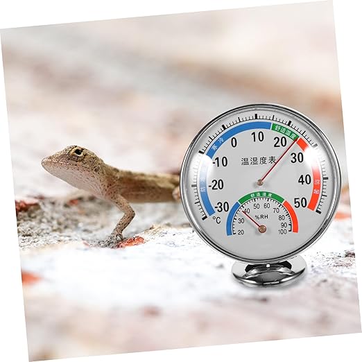 Reptile Terrarium Thermohygrometer Dial Temp Humidity Gauge for Tanks Easy to Read Space-Saving