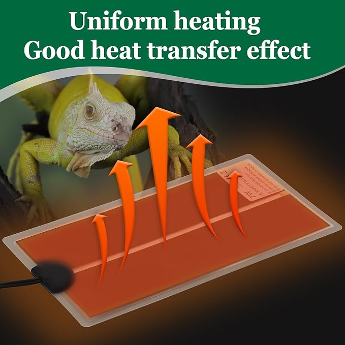 Reptile Heating Mat for Amphibians Tortoises Gecko Snake,Under Tank Heater (7W)