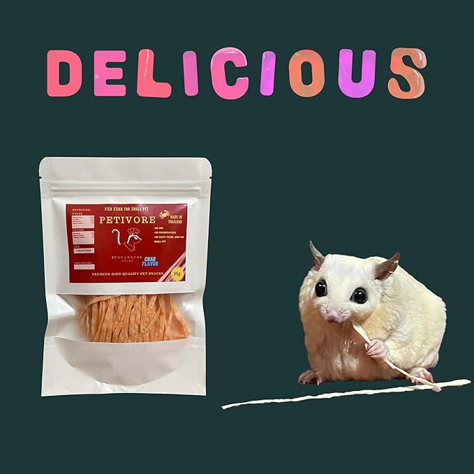 Fish Stick Party Set, Big Bite + Crab Flavor for Sugar Glider and Small Exotic pet Treats