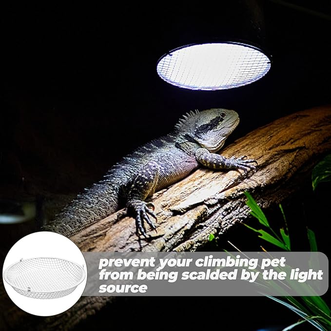 POPETPOP Reptile Heat Lamp Cover Iron Mesh - Scald Lampshade Reptile Protection Heater Lamp Guard for Pet Snake Lizard Turtle
