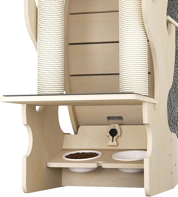 Luxury Solid Wood Cat Wheel Toy, Cat Exercise Treadmill, Large Cat Climbing Frame with Running Wheels, Easy to Assemble Cats Toys - Image 4