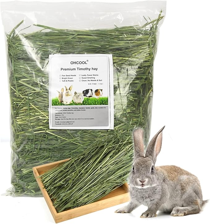 Timothy Hay 1.1 lbs and Timothy Hay Cubes 24 oz - for Rabbits Tortoise Guinea Pig