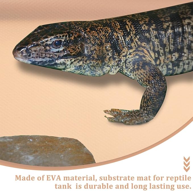 Toddmomy Eva Reptile Carpet Mat for Tortoises and Lizards Non- Terrarium Liner Large for Bearded Dragons Snakes and Tanks
