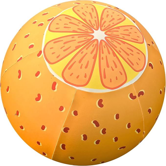 Horse Ball Cover 30inch - Stretchable Fabric with Orange Pattern Design,Washable Protector for Equine Therapy, Training & Stable Use
