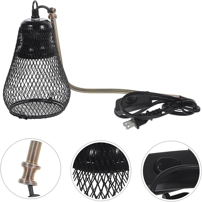 COLLBATH Reptile Heat Lamp Shade with Hook Scald Lamp Cover for Reptile Pets Sturdy Mesh Cover Compatible with Bearded Dragons Turtles and Lizards