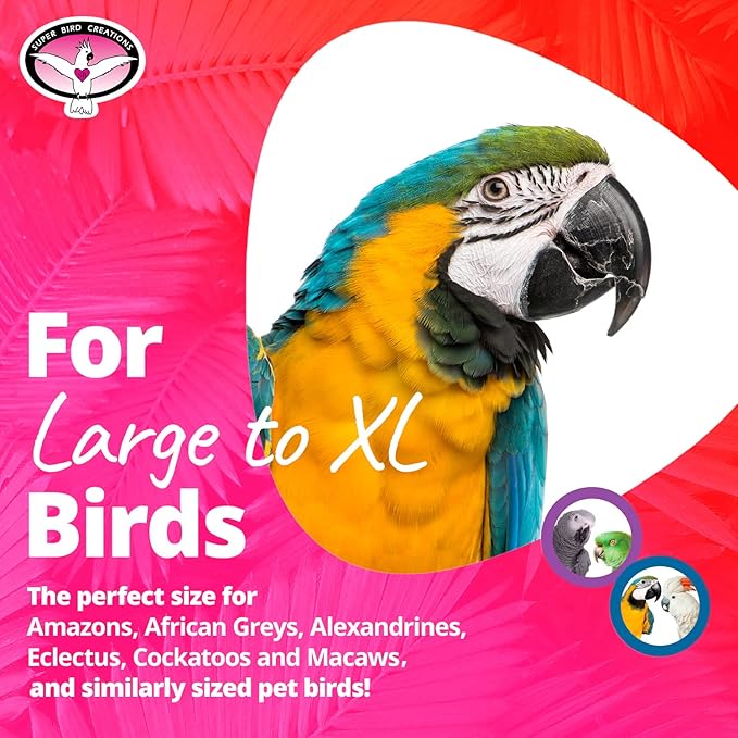Super Bird Creations SB514 Willy Nilly Bird Toy XL - Enriching Parakeet Toys for Large Birds, Bird Foraging Toys, Bird Toys for Parrots, Parrot Toys for Large Birds, Large/XL Bird Size, 29" x 11"