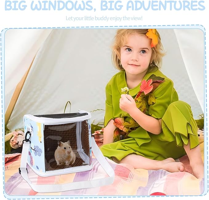 PVC Pet Travel Bag with Water Dispenser Breathable Net Panel Transportation for Birds Parrots Outdoor Activity Pet Travel with Water Feeder