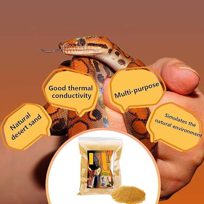 BNOSDM 2PCS Reptile Sand Bearded Dragons Substrate Sands Lizard Terrarium Bedding Desert Blend for Snakes Geckos Chameleon Tortoise Frogs Scorpion Invertebrates Amphibian 2.2lb (Yellow)