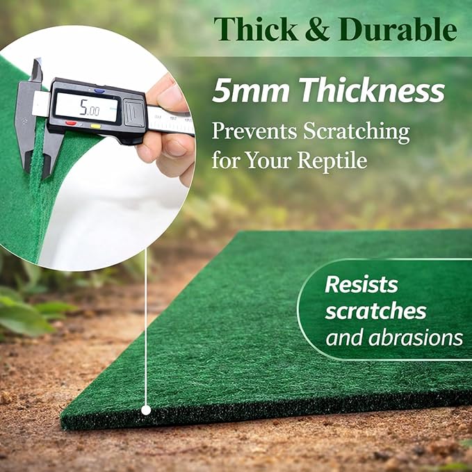 HERCOCCI 2 Pack Reptile Carpet, 39’’ x 20’’ Terrarium Bedding Substrate Liner Reptile Cage Mat Tank Accessories for Bearded Dragon Lizard Tortoise Leopard Gecko Snake (Green)