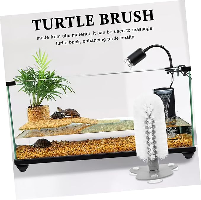 VICASKY Turtle Shell Cleaning Brush with Suction Cup Massager for Mud Removal Turtle Tank Accessory for Shell Health and Care