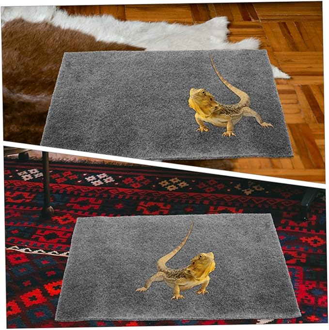 LIOOBO 3PCS Reptile Mat for Tortoise Lizard and Gecko Moisture Absorbing Terrarium Carpet Substrate Liner Non-Adhesive Reptile Bedding for Tanks and Habitats
