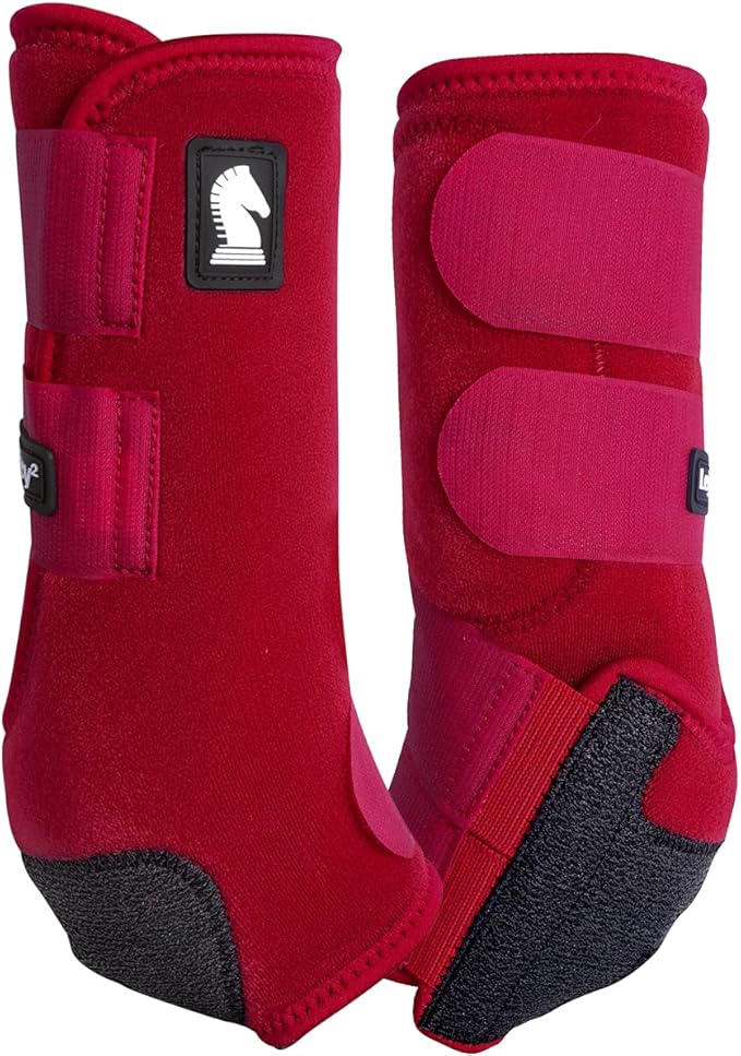 Classic Equine Legacy2 Support Boots, Hind (Crimson, Medium)
