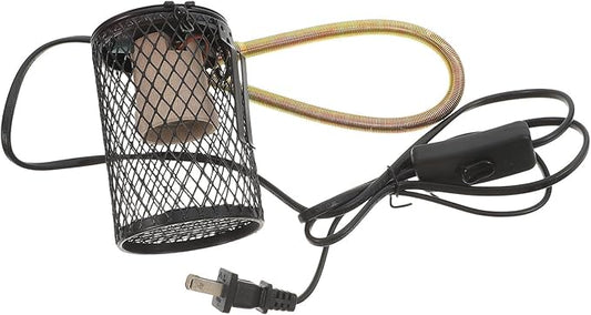 Reptile Heat Lamp Guard and Heating Lamp Shade US Plug Anti-scalding Net for Turtle Lizard Parrot Cage for Terrarium Heating and Basking