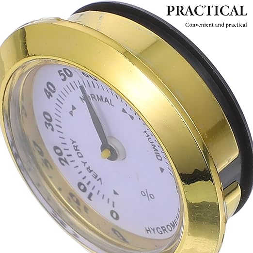 Hygrometer Round Humidity Gauge Compact Indoor Humidity Monitor for Tea Boxes Patios and Aquariums Design for Use Easy to Read Display