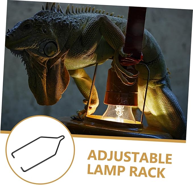 KALLORY Lamp Stand for Reptiles Portable Heat Lamp Fixture with Hook Accessory for Terrarium Lighting for Geckos Lizards and Pets