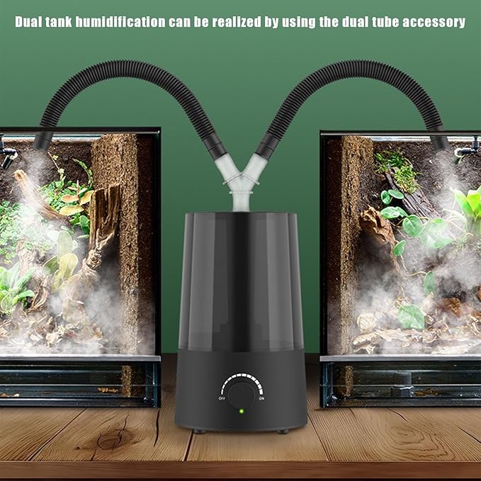 jzNchp-reptile humidifier fogger Dual Reptile Fogger & Plant Humidifier - 2.5L Tank Mister with Adjustable Nozzles, 11.8" H x 7" W for Reptile Tanks/Vivariums, Terrarium Plants Accessories
