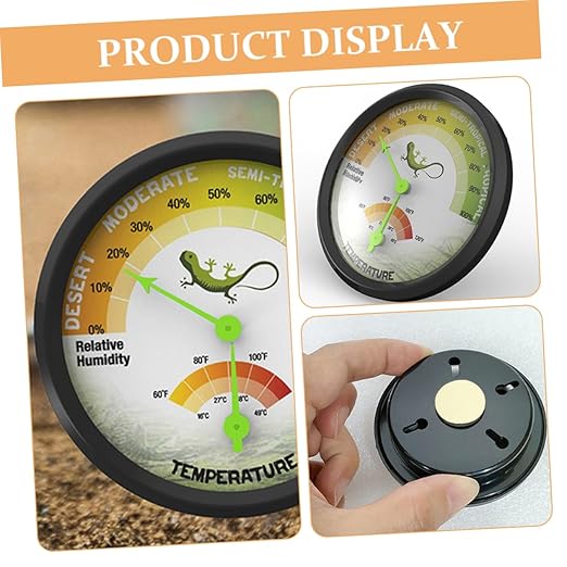Toyvian High Precision Thermometer Hygrometer for Reptile and Turtle Tanks Humidity Detector Easy Read Humidity Measurement for Long Term
