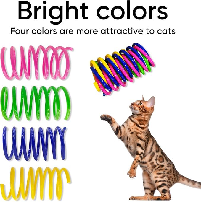 Cat Toys for Indoor Cats, 90 Pack Interactive Cat Spring Toys - Image 3