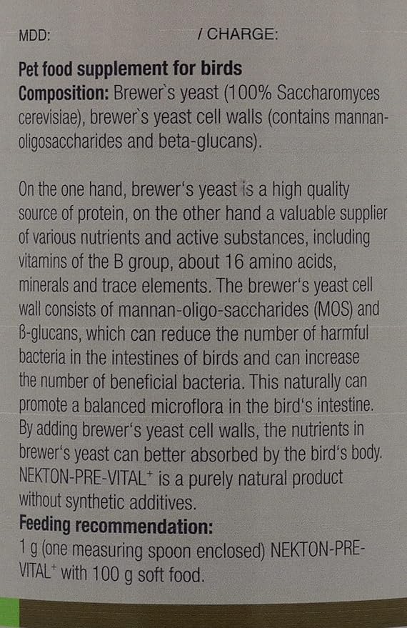 Nekton Pre Vital+ Prebiotic Bird Supplement 220gm / 7.76oz