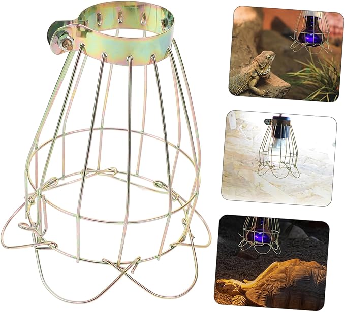 Toyvian Reptile Scald Lampshade Cover for Heat Lamp Metal Bulb Guard for Reptile Tank Sturdy Accessory for Continuous Lighting