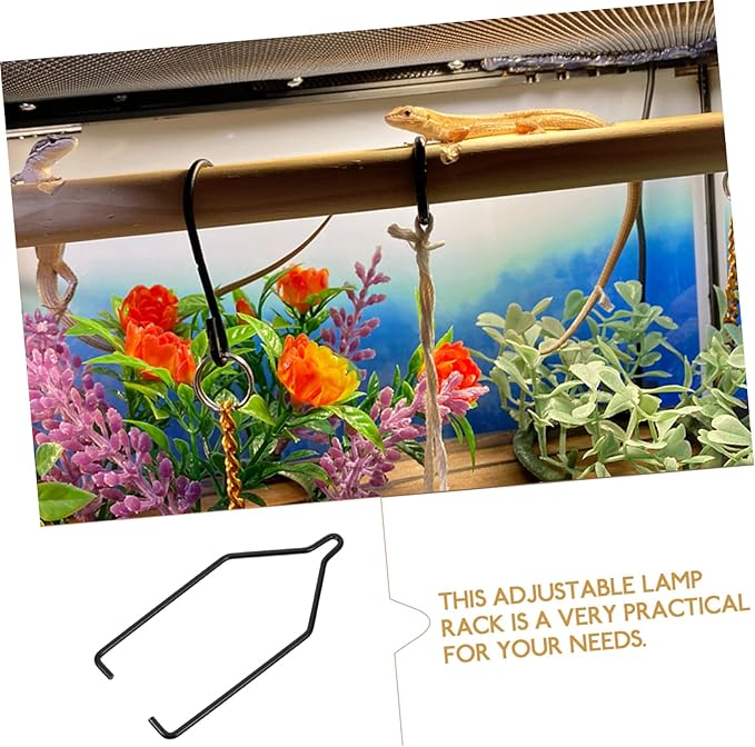 jojofuny Reptile Lamp Stand Versatile Hook Lamp Rack Stable Base for Pet Tank Illumination and Warmth for Snakes Lizards Bearded Dragons