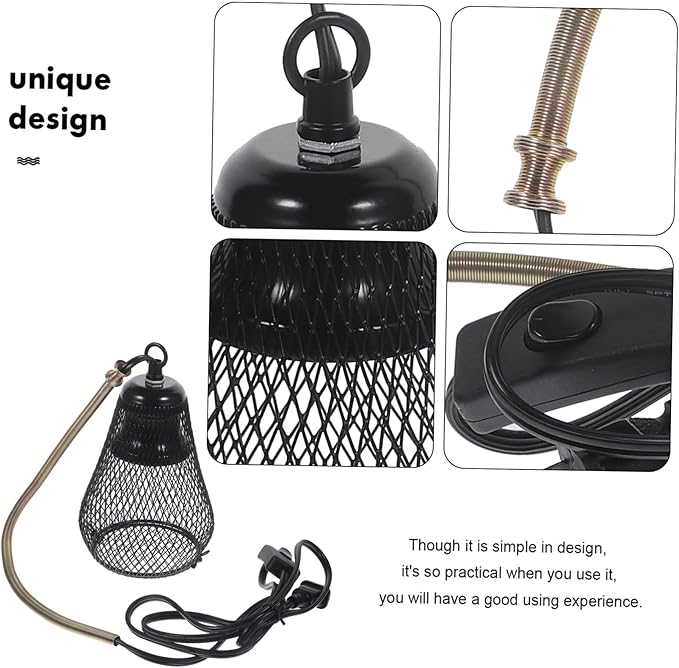 SUPVOX Reptile Heating Lamp Cover Mesh Scald Protection for Reptile Terrarium Easy Installation Suitable for Turtles Bearded Dragons and Other Pets Us Plug