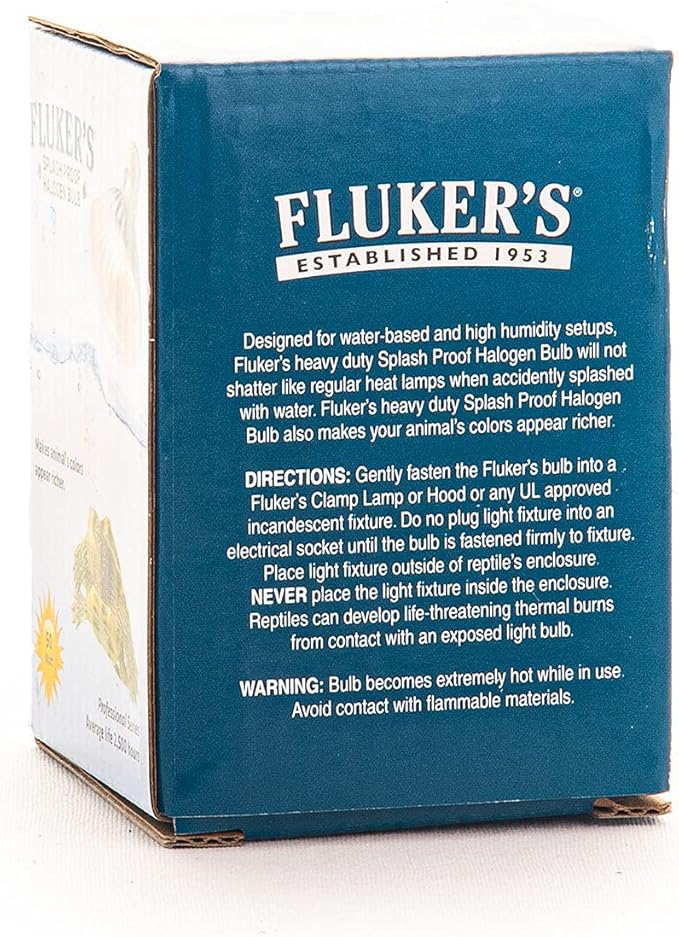 Fluker's Heavy, Duty Splash Proof Halogen Bulb for All Water Based Terrarium Animals, 50 Watt