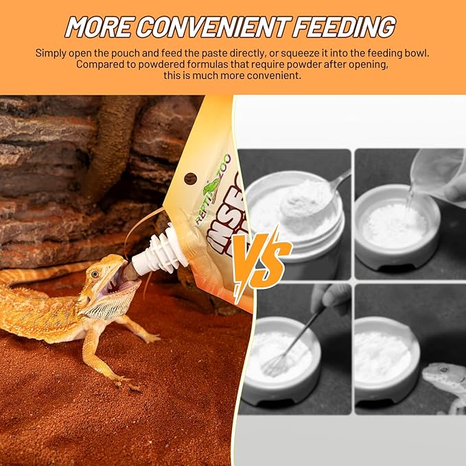 Crested Gecko Food Insect Puree, Hornworm Paste Reptile Food Made with Fresh Insects Gecko Food Complete Diet 2.82oz