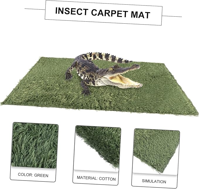Yardwe 2pcs Reptile Moss Carpet Mat Lizard Tank Decor Soft Reusable Terrarium Substrate