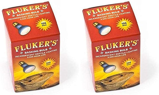Fluker's Incandescent Basking Spotlight Bulbs for Reptiles Tanks,Reptile Heat Lamp Bulbs for Infrared Light,100-Watt,(Pack of 2)