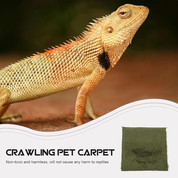 Luxshiny Reptile Carpet Mat Substrate Liner for Climbing Pets Non-Toxic Turtle Lizard Terrarium Bedding Fit Moss Liner for Bearded Dragons and Tortoises