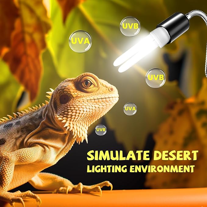 GlowUp UVB 10.0 Reptile Light, 13W Desert Reptile Light for Reptiles Compact Fluorescent UVB Bulbs for Bearded Dragon, Lizard, Snakes (2-Pack)