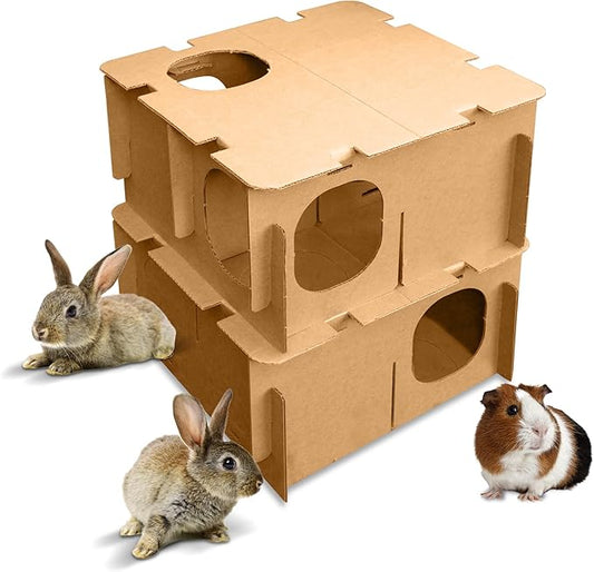 BINKYBUNNY Mini Haven - Rabbit Hideouts & Play Structure for Indoor Bunnies & Chinchillas