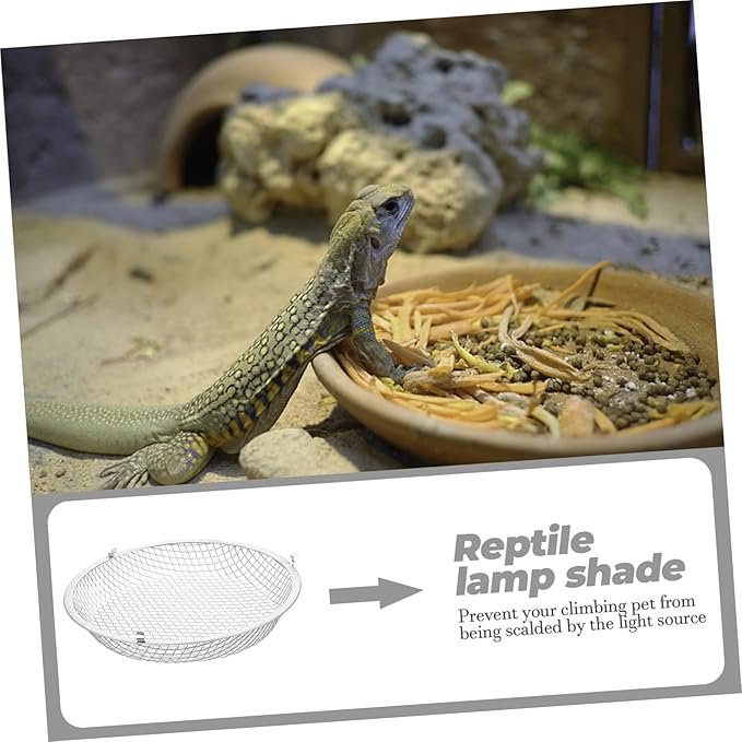 ibasenice Reptile Heat Lamp Shade Durable Mesh Cover for Pet Heating Quick Install Fits Various Reptile Boxes Enhances Aesthetics Protects Pets