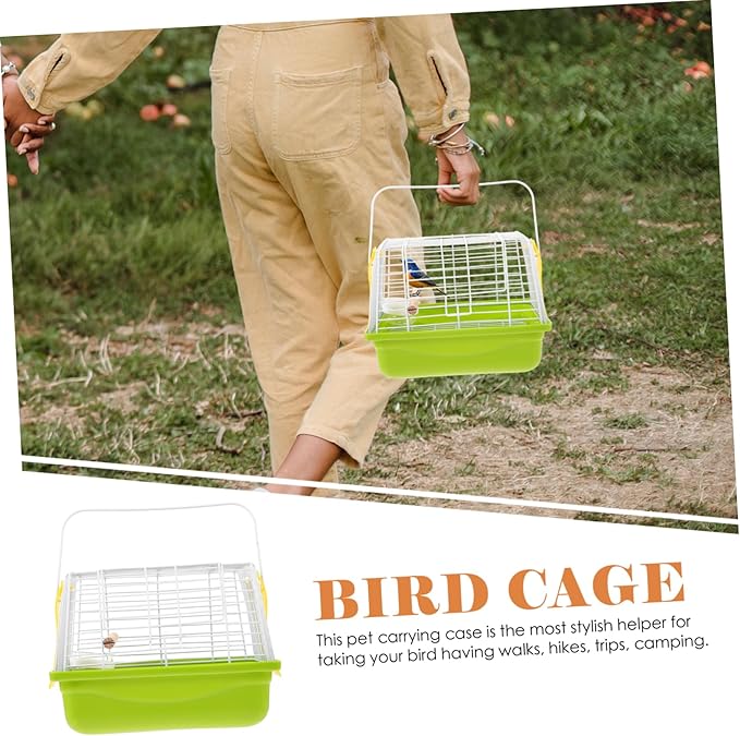 1Set Portable Bird Travel Cage Handheld Parrot Carrier with Spacious Design for Sightseeing Camping and Hiking for Parakeets Budgies and Birds