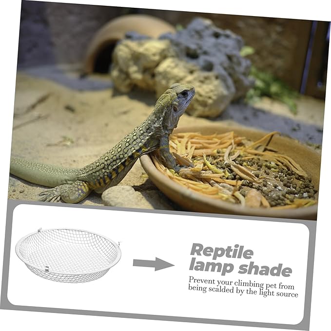 BESPORTBLE Reptile Lamp Shade Protector Heat Lamp for Reptiles Metal Mesh Cover -scalding