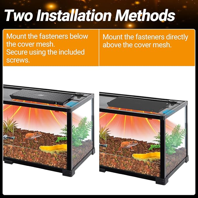 Oiibo Reptile Heat Panel Adjustable Temperature 60W Reptile Heater for Terrariums, Energy Efficient & Non-Light Reptiles Heating Plate for Snakes,Crested Gecko,Leopard,Turtles
