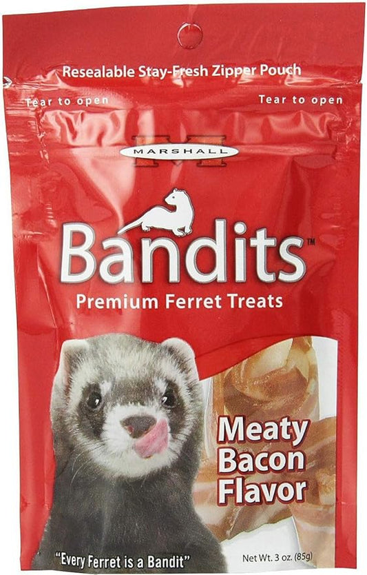 Marshall Bandits Ferret Treat Meaty Bacon 1.875lbs (10 x 3oz)