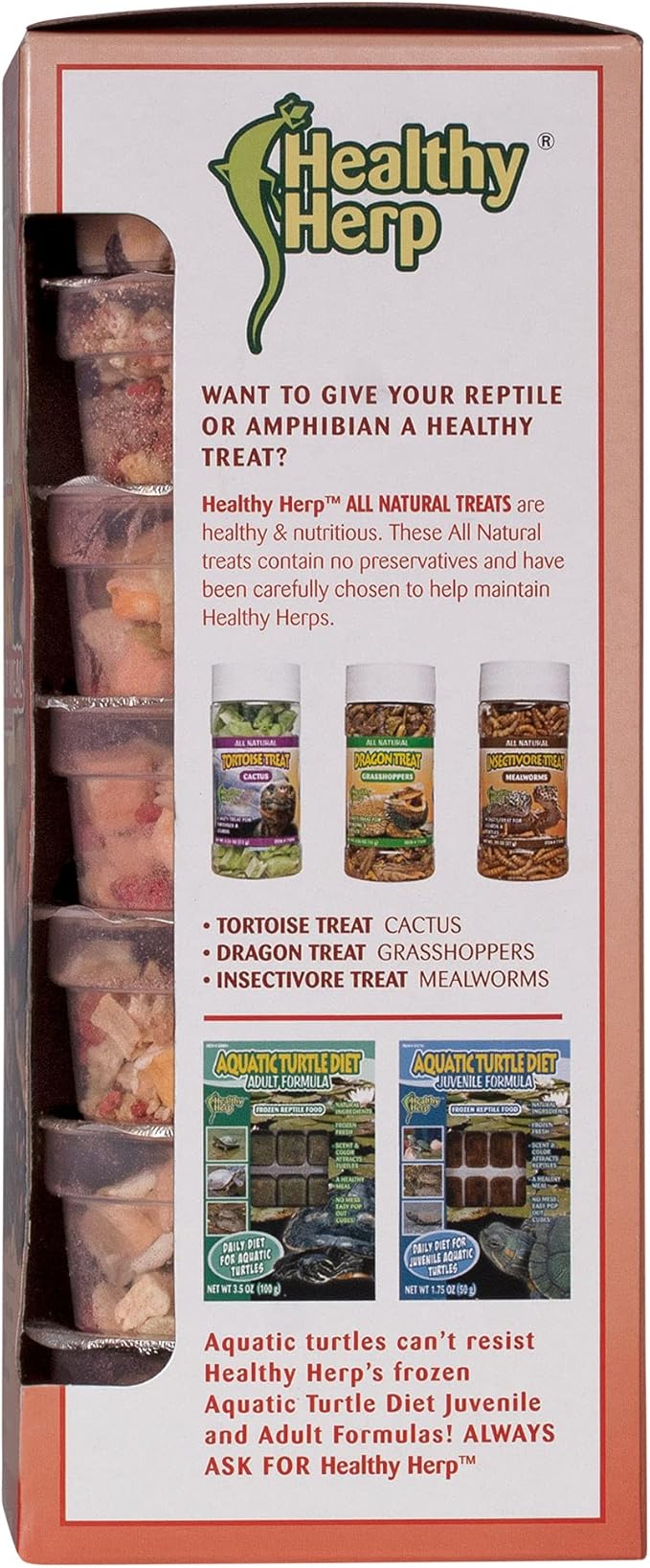 Healthy Herp Fruit Mix Instant Meal Reptile Food - Bearded Dragon Accessories & Bearded Dragon Food - Nutritious Blend for Bearded Dragons, Box Turtles, Tortoises, Hermit Crabs - 7 x 0.21 oz (6g) Cups