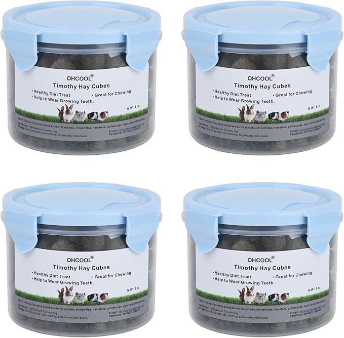 Timothy Hay 1.1 lbs and Timothy Hay Cubes 24 oz - for Rabbits Tortoise Guinea Pig