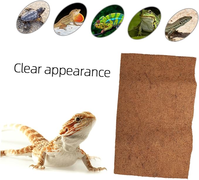 POPETPOP Natural Coconut Fiber Reptile Mat Breathable Terrarium Bedding Liner for Reptiles for Lizard Supplies and Easy to Durable