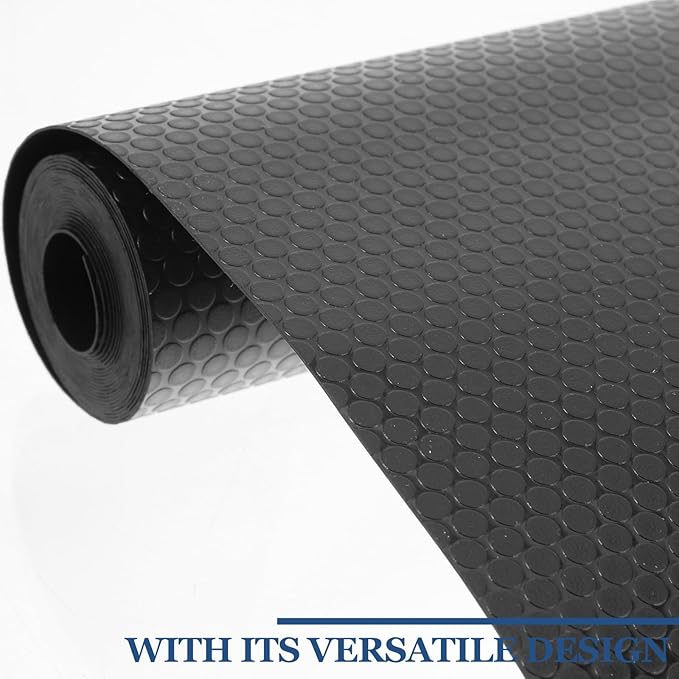 Reptile Terrarium Carpet Pad Non-Adhesive Black Large Dot Pattern 45cm X 200cm Reusable Substrate Lizard Mat Tortoise Bedding for Tank Habitat