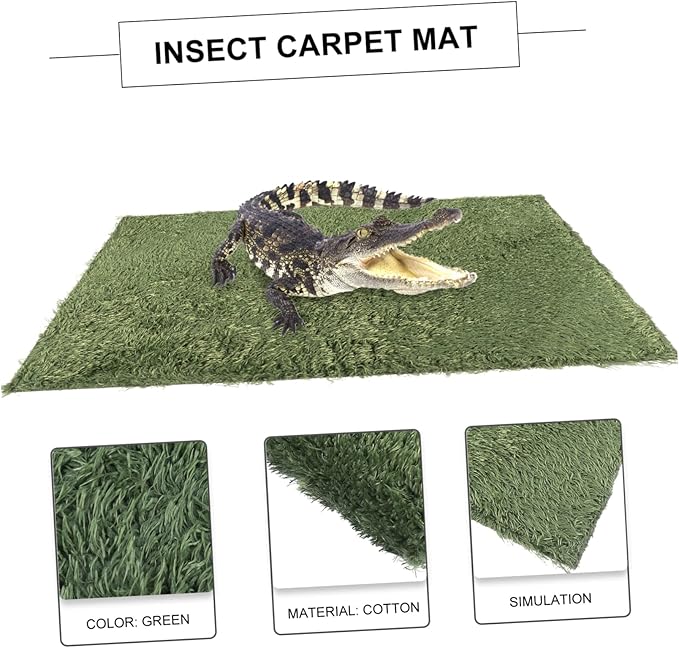 POPETPOP 2pcs Reptile Carpet Moss Mat for Terrarium Bedding for Turtles Lizards and Amphibians Imitation Moss Liner for Enhanced Comfort and Moisture Retention