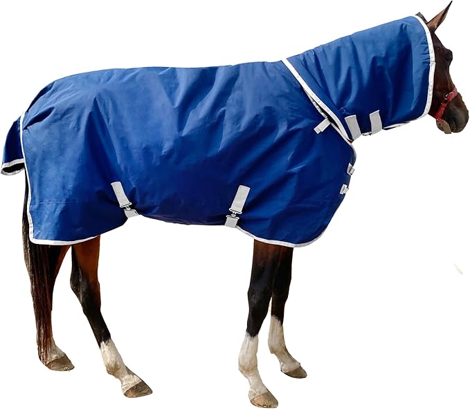 Horse Blanket Winter Water Resistant,220g Polyester Fiber Filling Liner 1200D Premium Turnout Horse Blanket,Medium Weight Blanket 145cm