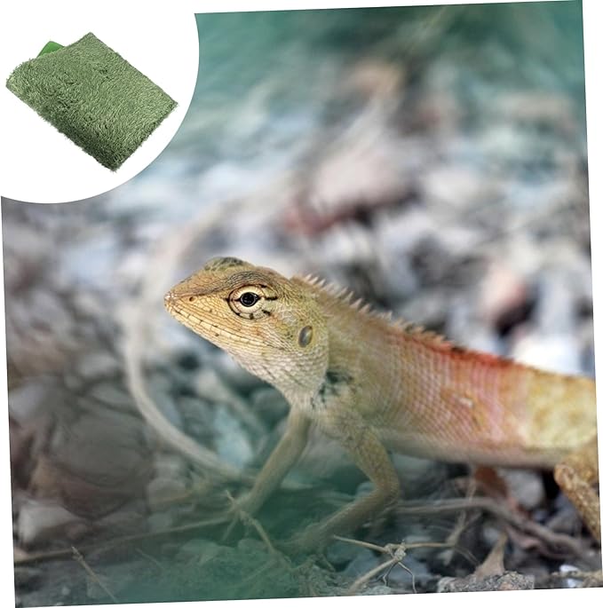 COLLBATH 2pcs Tortoise Carpet Simulation Moss Terrarium Substrate Gecko Tank Accessory Comfortable Heat Retaining