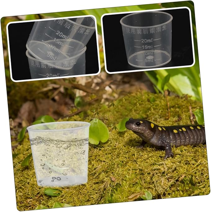 Abaodam Compact Reptile Feeder Cups 30 Piece Set 20ml Measuring Cups Durable Easy to Use for Daily Feeding