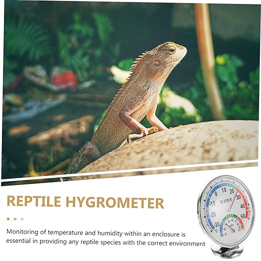 Reptile Temperature Gauge Humidity Hygrometer Thermohygrometer Dial for Terrariums Easy to Read Space Saving Design