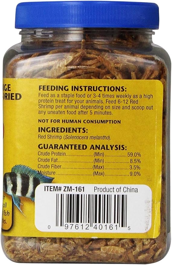 Zoo Med Large Sun-Dried Red Shrimp 2.5 oz - Pack of 4
